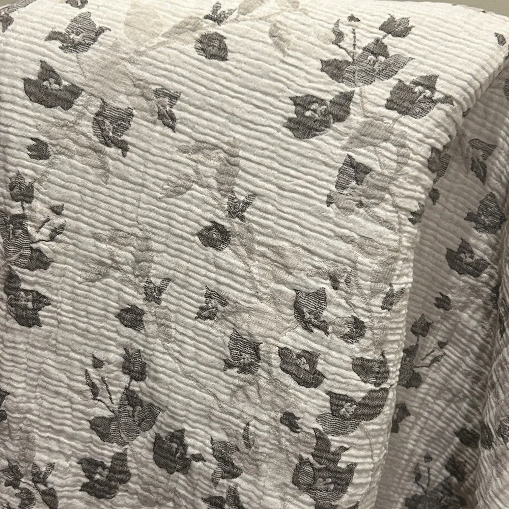 Mushroom Gray + Cream Quilted Cover Winter’s Floral Size Queen New With Tags